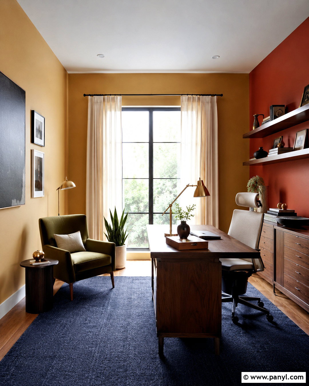 Ochre Yellow And Rust Home Office Walls - 20 Yellow And Orange Walls