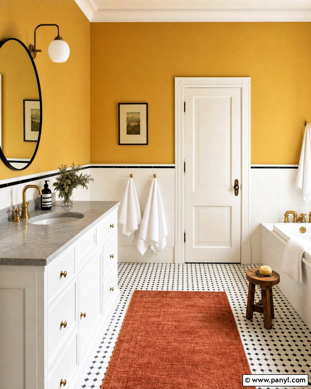 Ochre Yellow Bathroom Walls - 20 yellow wall painting ideas