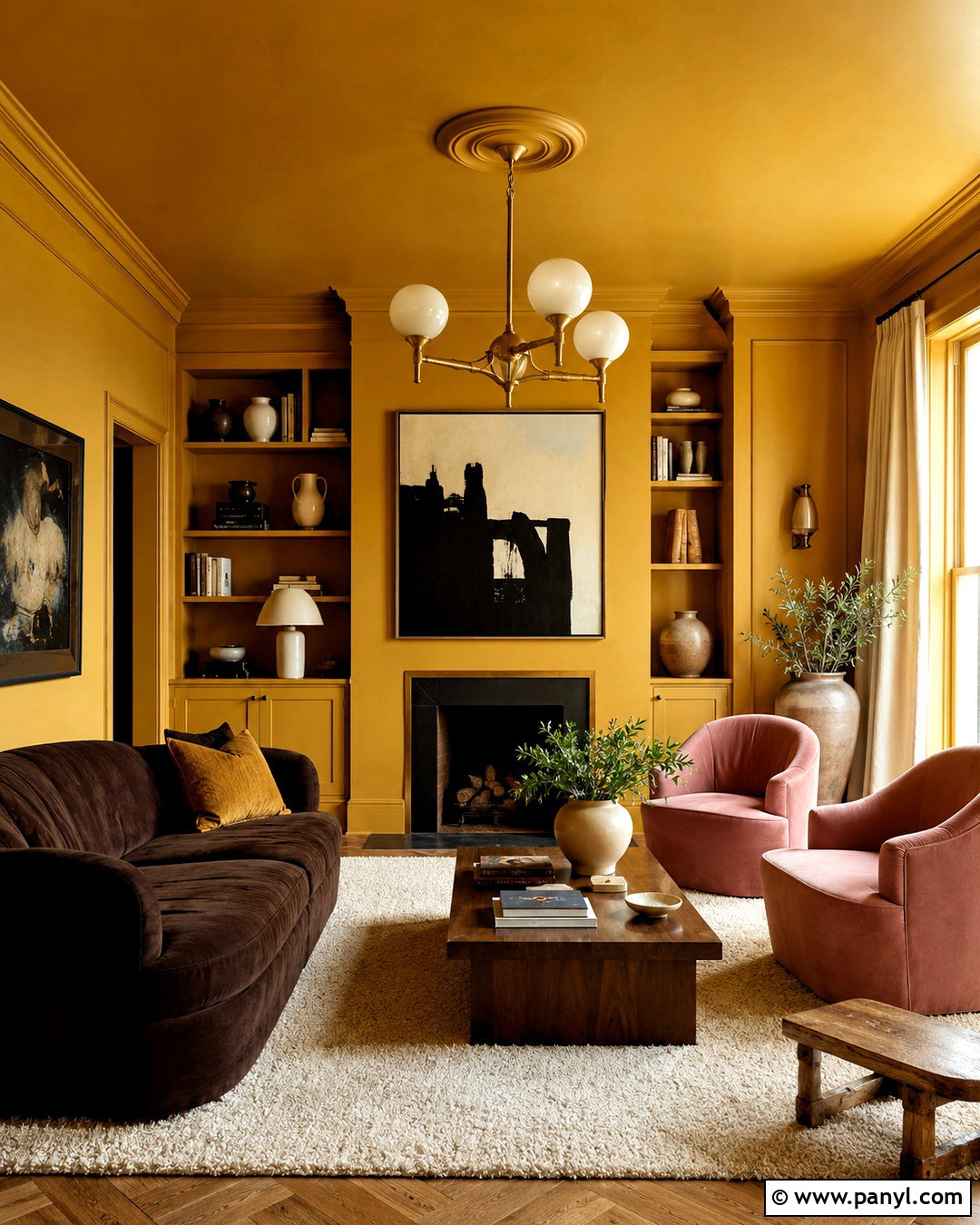 Ochre Yellow Color Drenched Room - 20 ochre yellow ideas