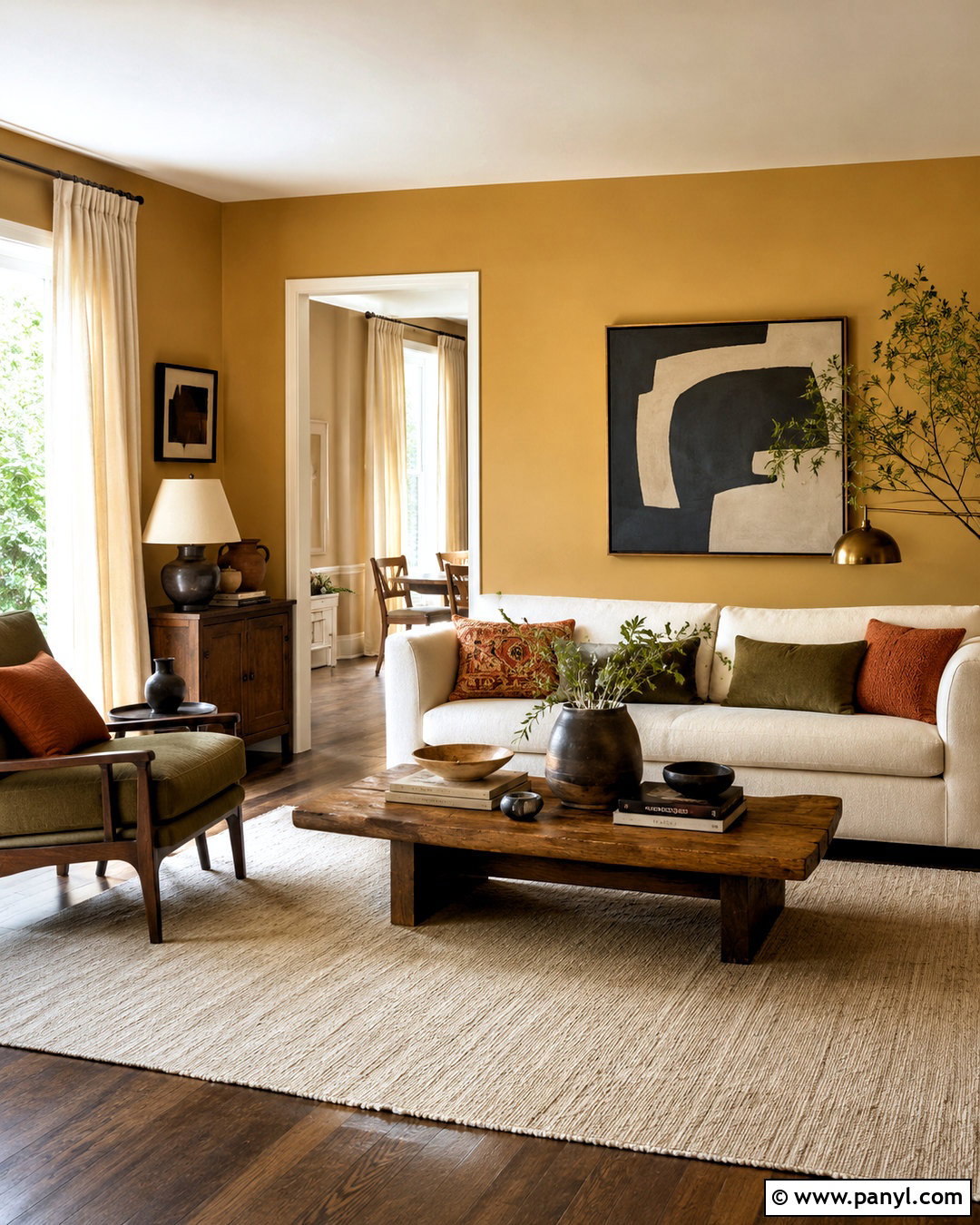 Ochre Yellow Living Room - 20 interior design living room colors