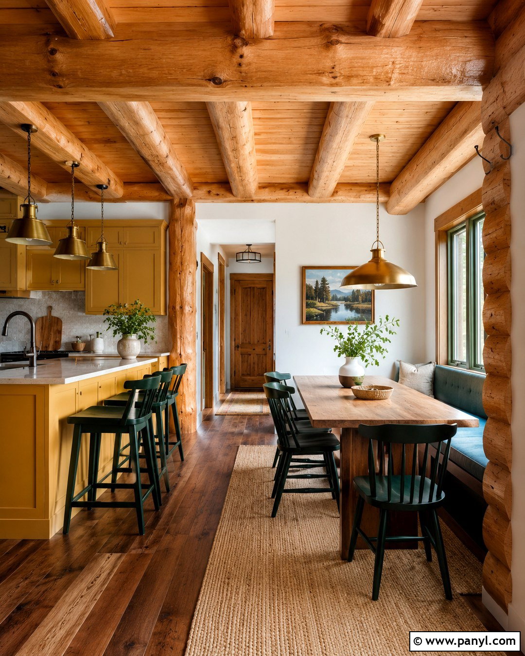 Ochre Yellow Log Cabin Interior - 20 Log Cabin Interior Colors