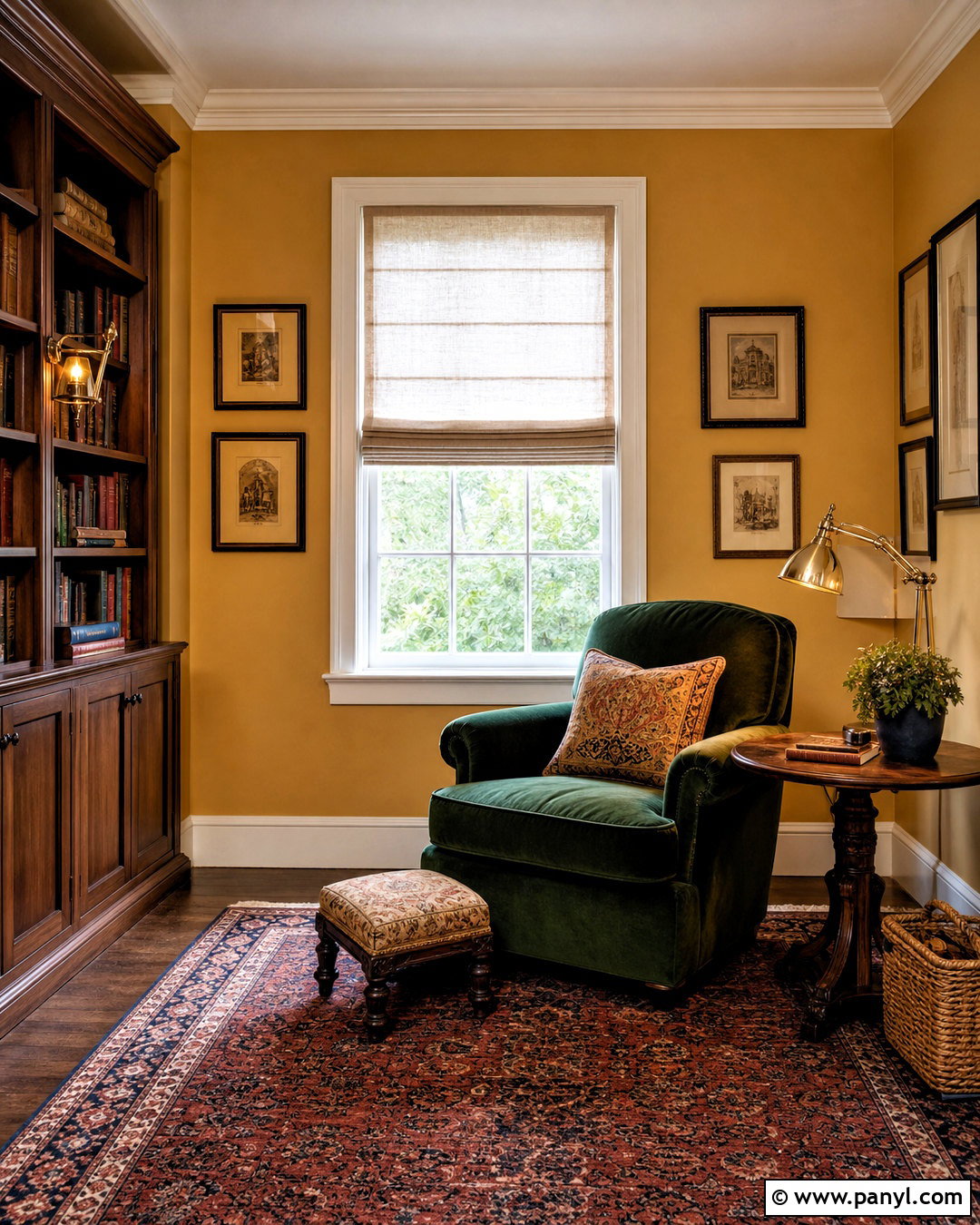Ochre Yellow Reading Room - 20 yellow painted rooms