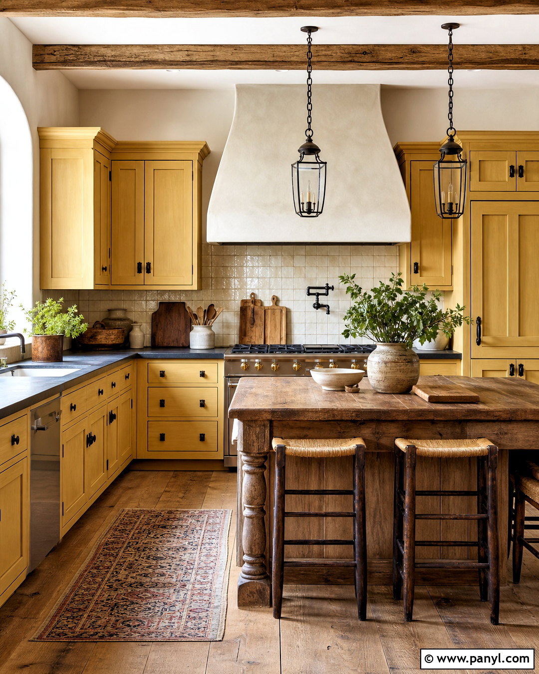 Ochre Yellow Rustic Kitchen - 20 kitchen color yellow ideas