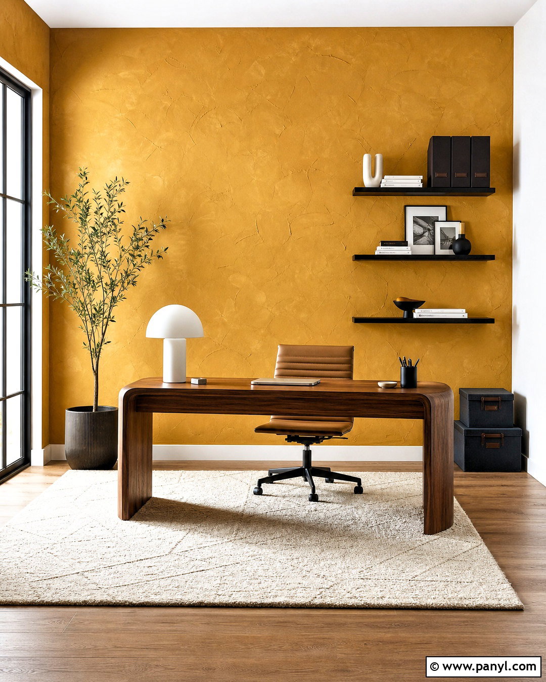 Ochre Yellow Trowel Plaster Wall - 20 yellow wall texture ideas