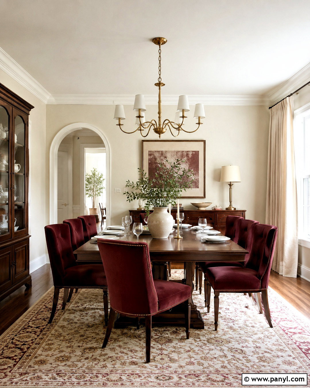 Off-White And Burgundy Dining Room - 20 off white colour ideas