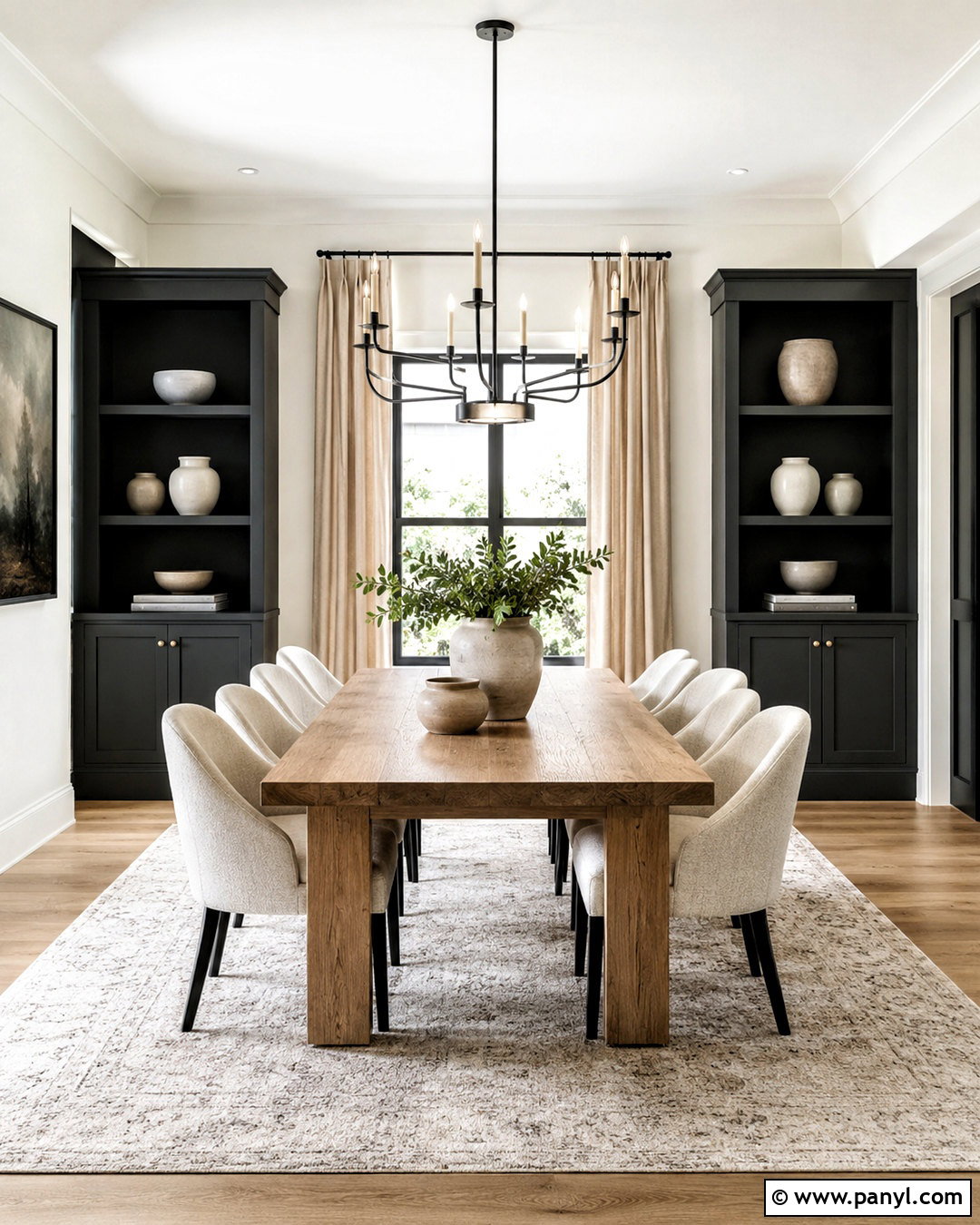 Off-White And Charcoal Dining Room - 20 off white colour ideas