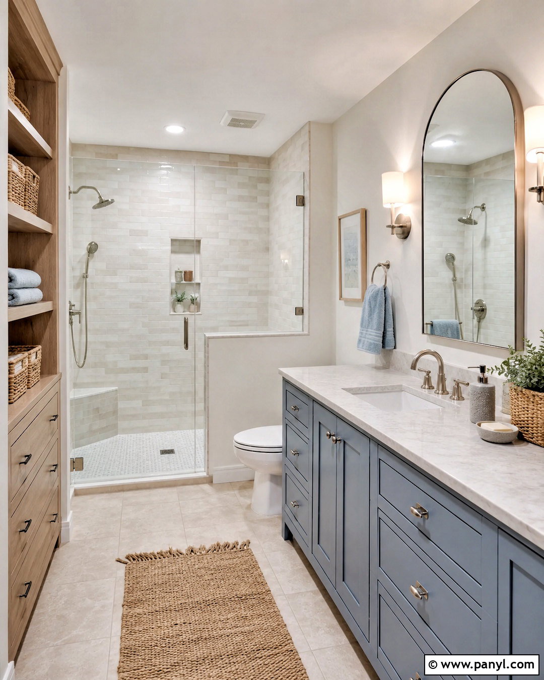 Off-White And Dusty Blue Bathroom - 20 off white colour ideas