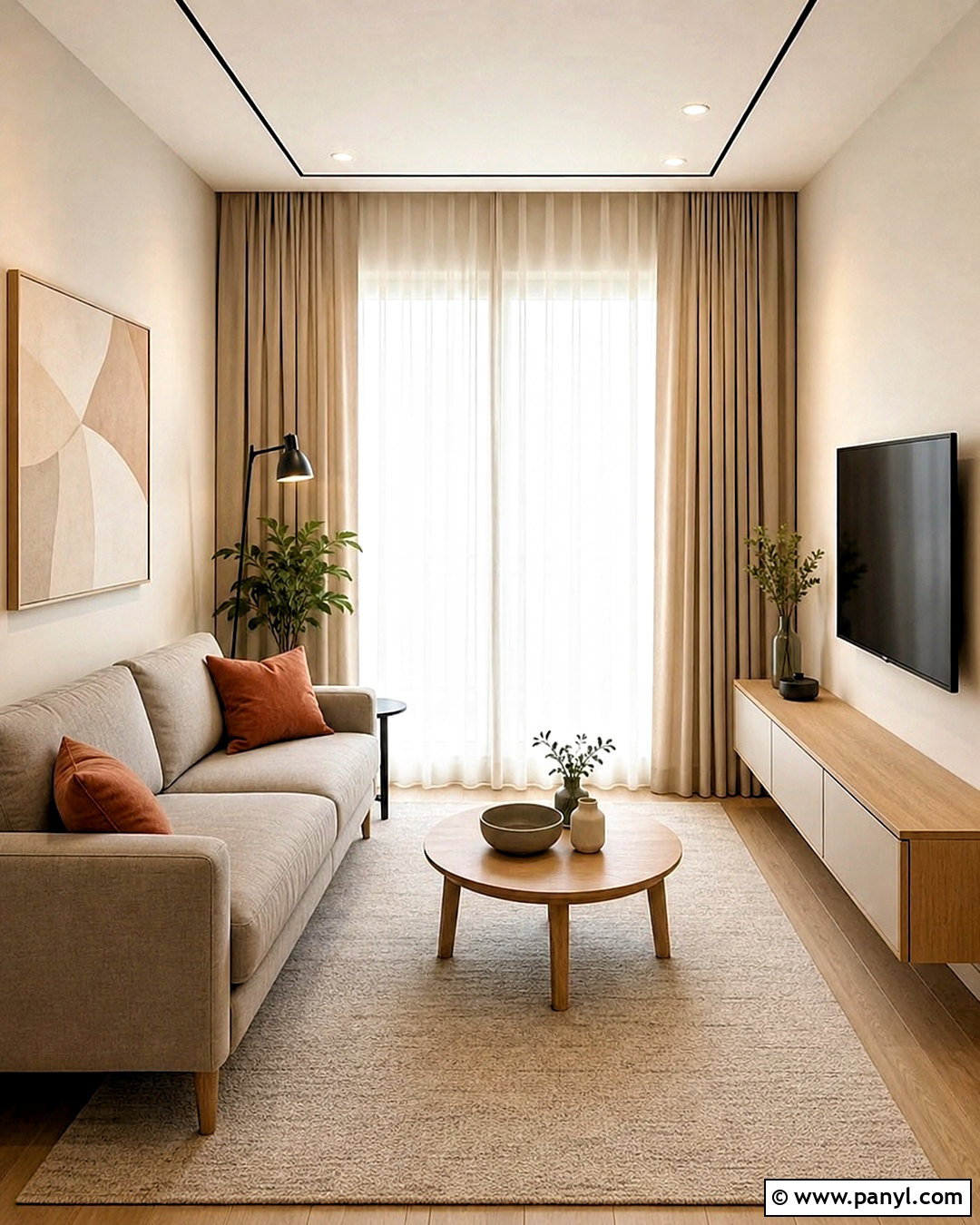 Off-White And Greige Small Living Room - 20 off white colour ideas