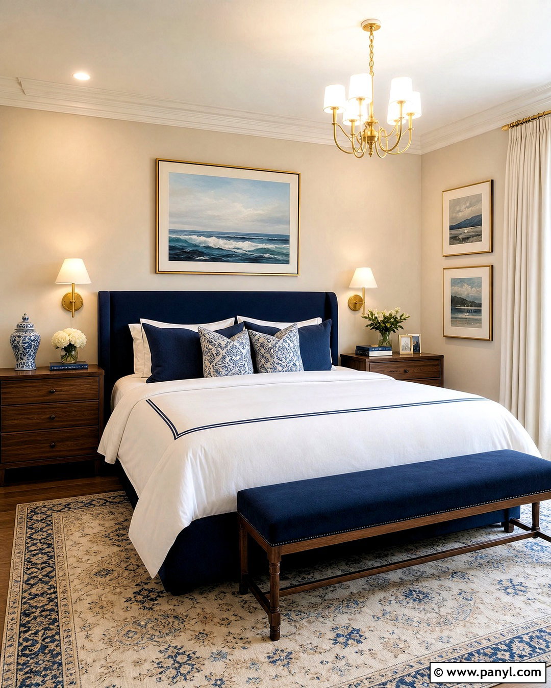 Off White And Navy Blue Bedroom - 20 off white room color ideas