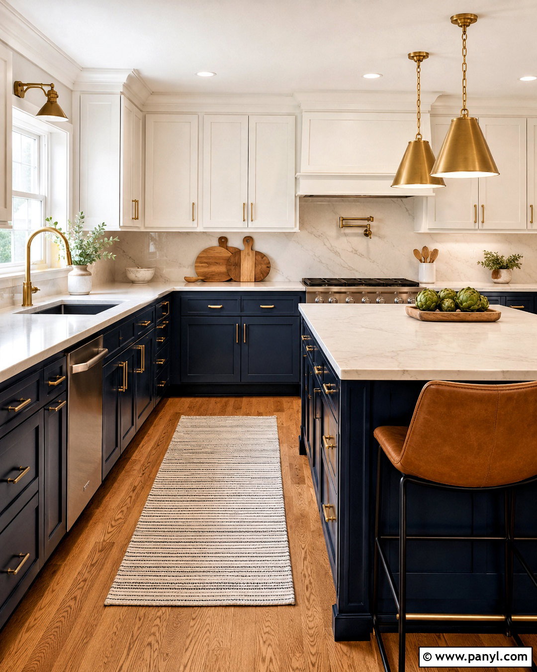 Off-White And Navy Blue Kitchen - 20 off white colour ideas
