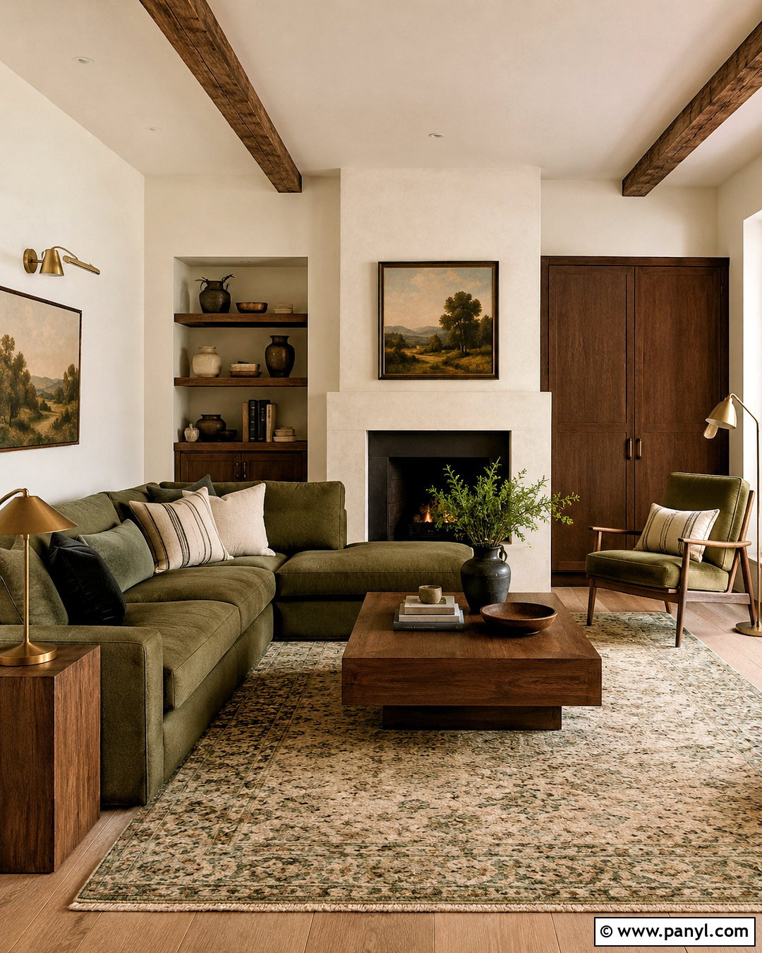 Off-White And Olive Green Family Room - 20 off white colour ideas