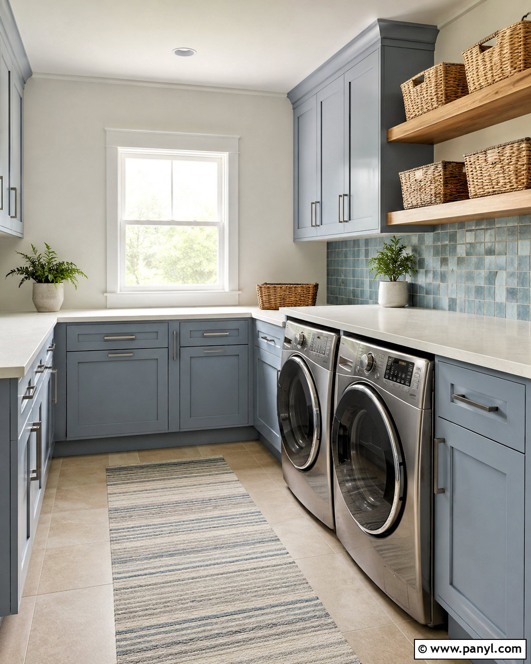 Off-White And Pale Blue Laundry Room - 20 off white colour ideas