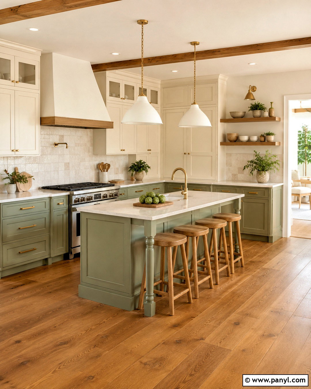Off-White And Sage Green Kitchen - 20 off white colour ideas