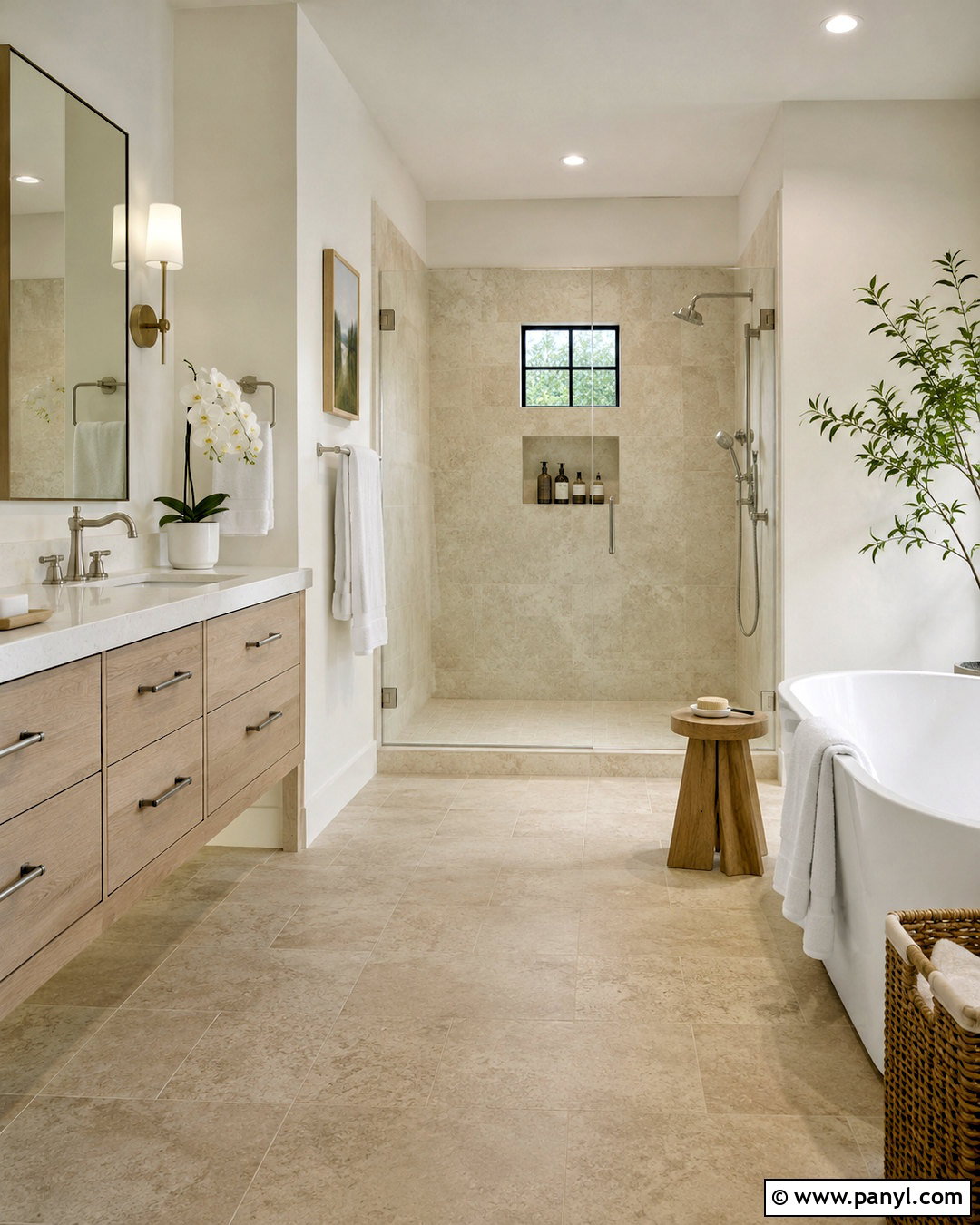 Off White Bathroom With Beige Stone - 20 off white interior ideas