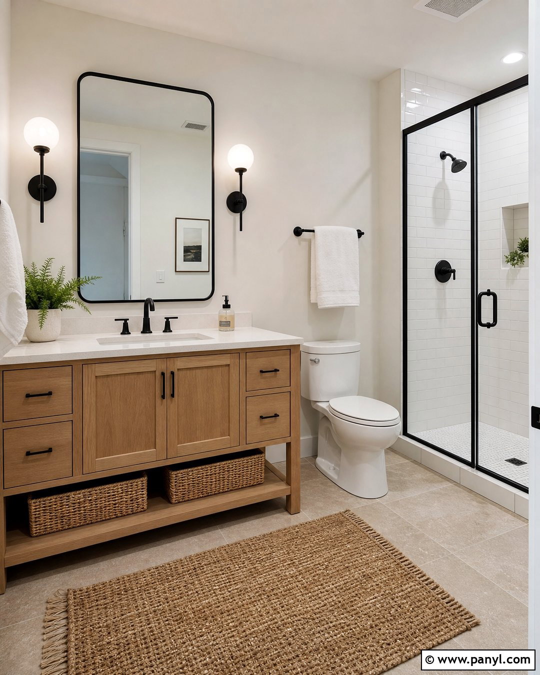 Off White Bathroom With Black Fixtures - 35 off white wall color ideas