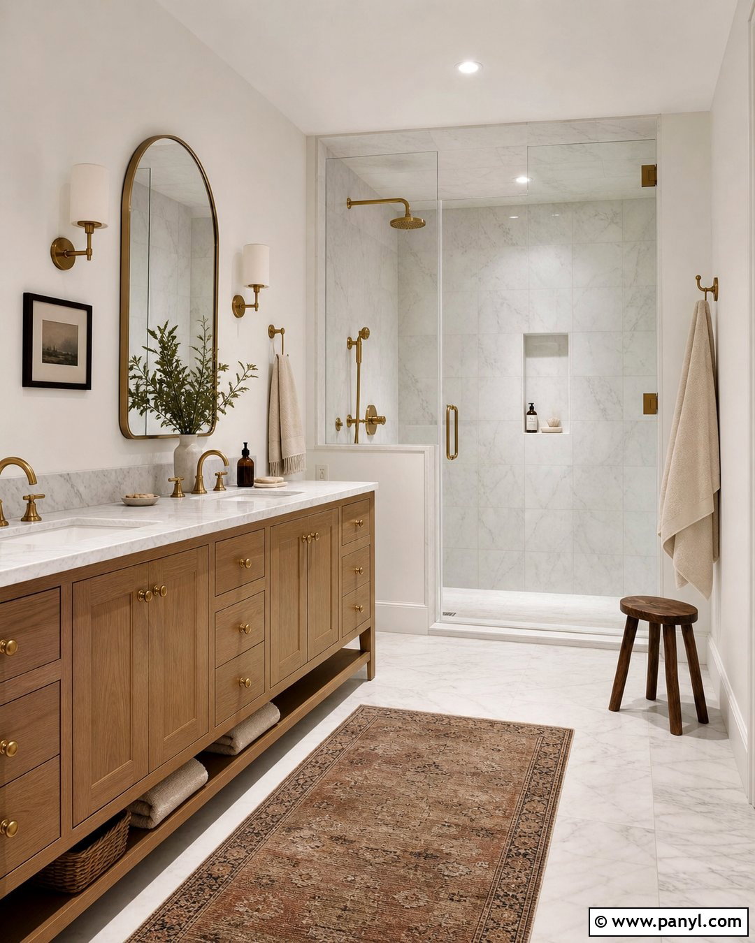 Off White Bathroom With Marble - 45 off white walls
