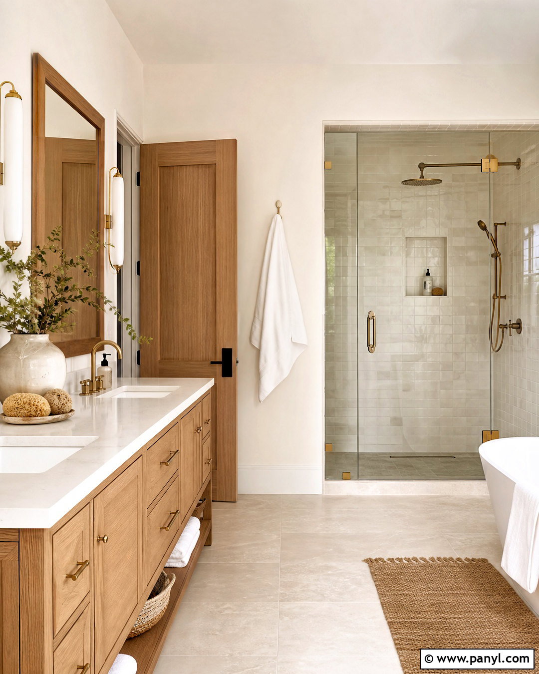 Off White Bathroom With Natural Stone - 20 off white wall paint ideas