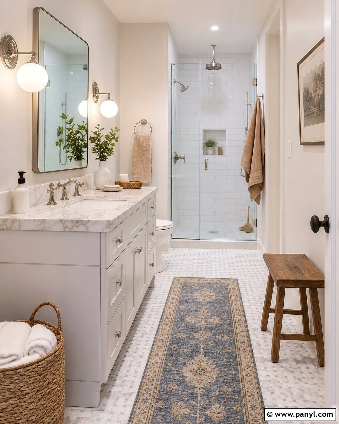Off White Bathroom With White Vanity - 30 off white walls with white trim ideas