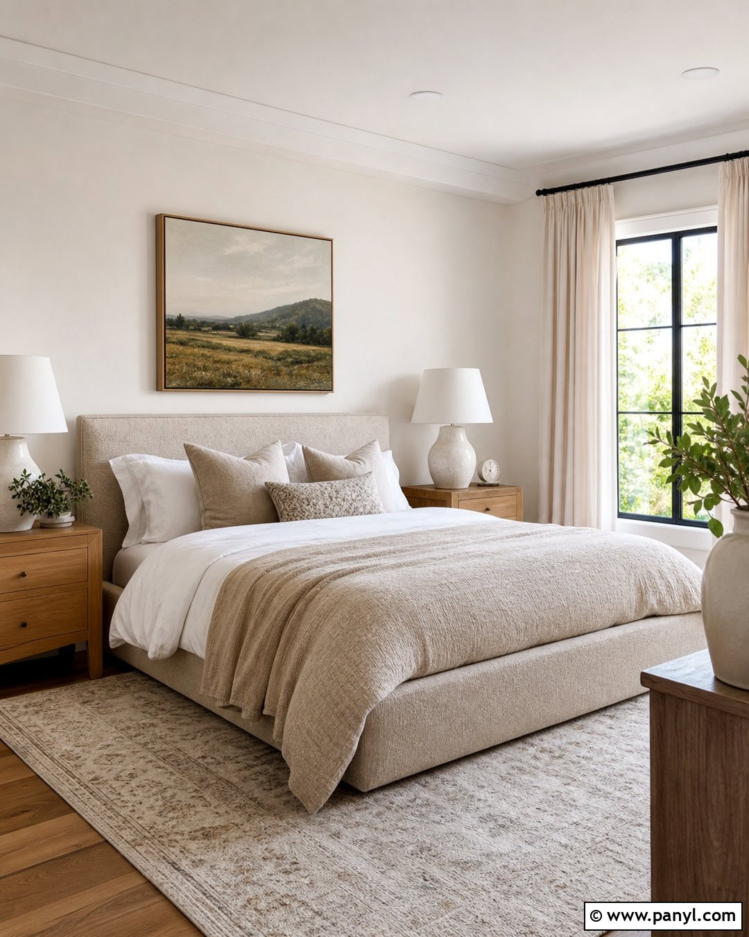 Off White Bedroom With Beige Textiles - 35 off white wall color ideas