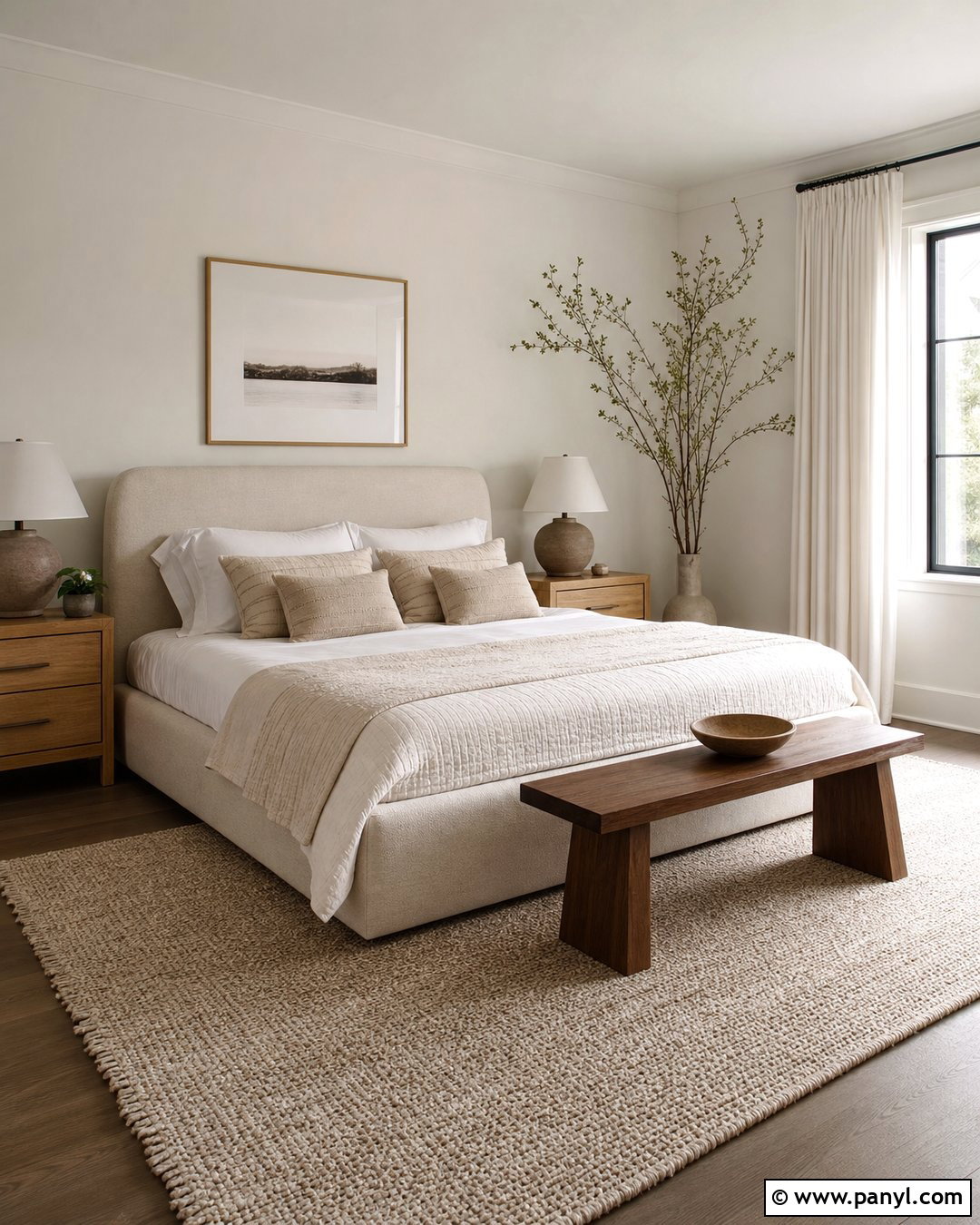 Off White Bedroom With Cream Bedding - 30 off white walls with white trim ideas