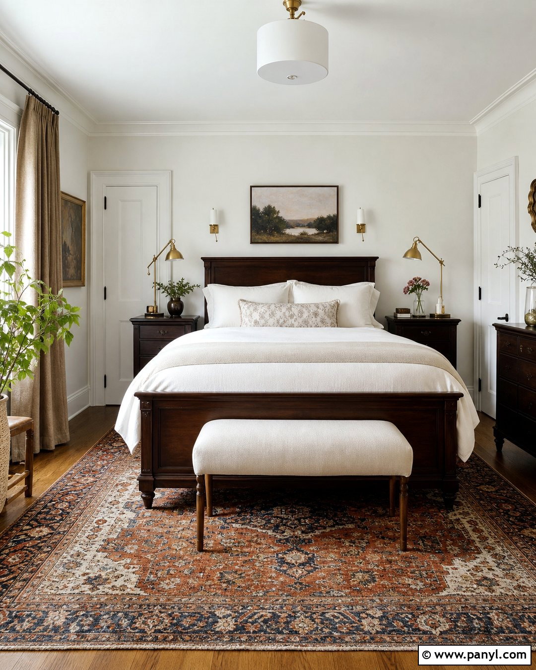 Off White Bedroom With Dark Wood Furniture - 30 off white walls with white trim ideas