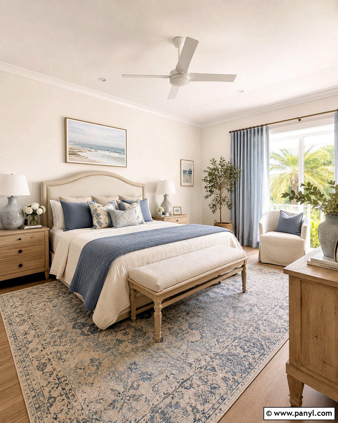 Off White Bedroom With Dusty Blue - 20 off white interior ideas