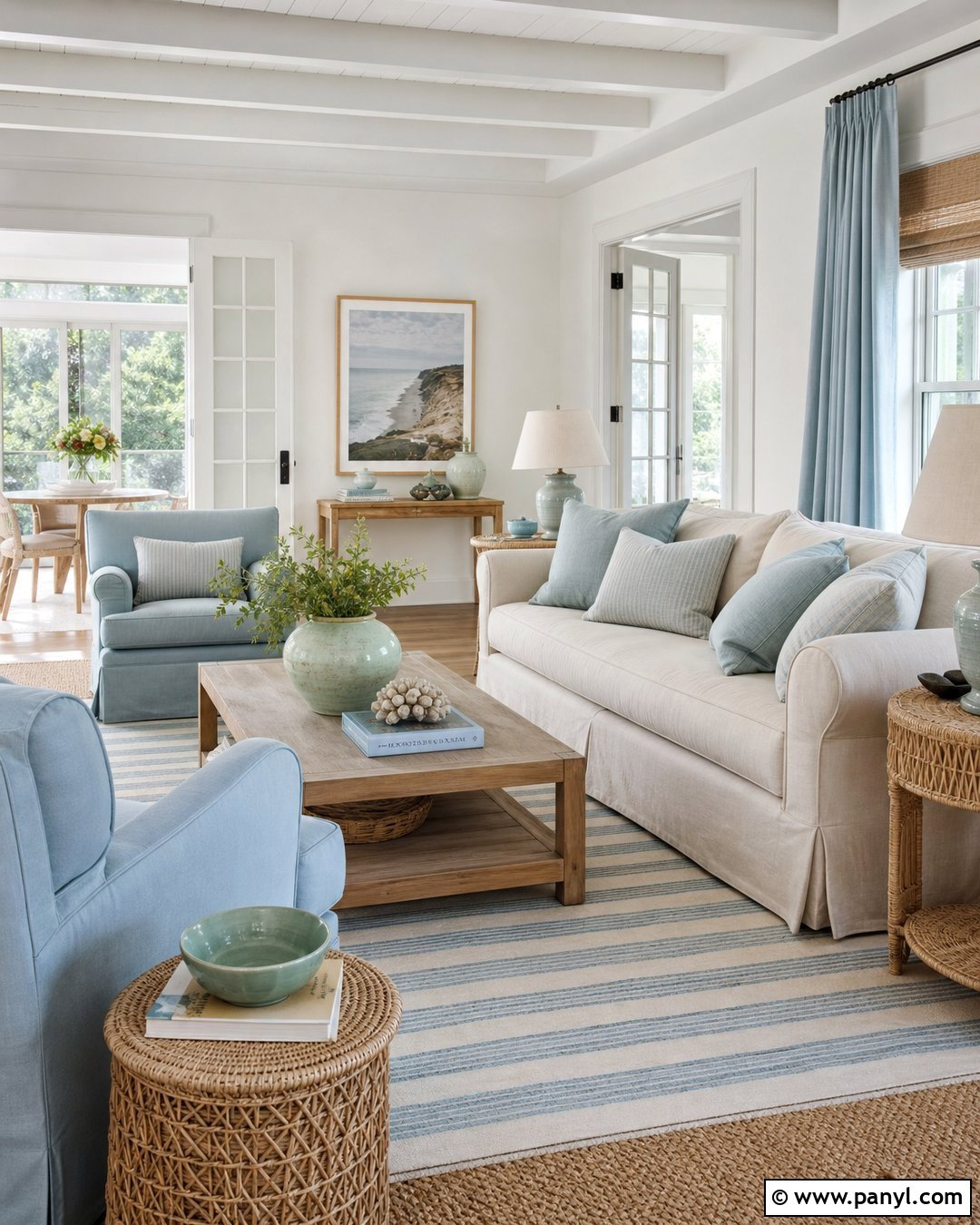 Off White Coastal Living Room - 45 off white walls