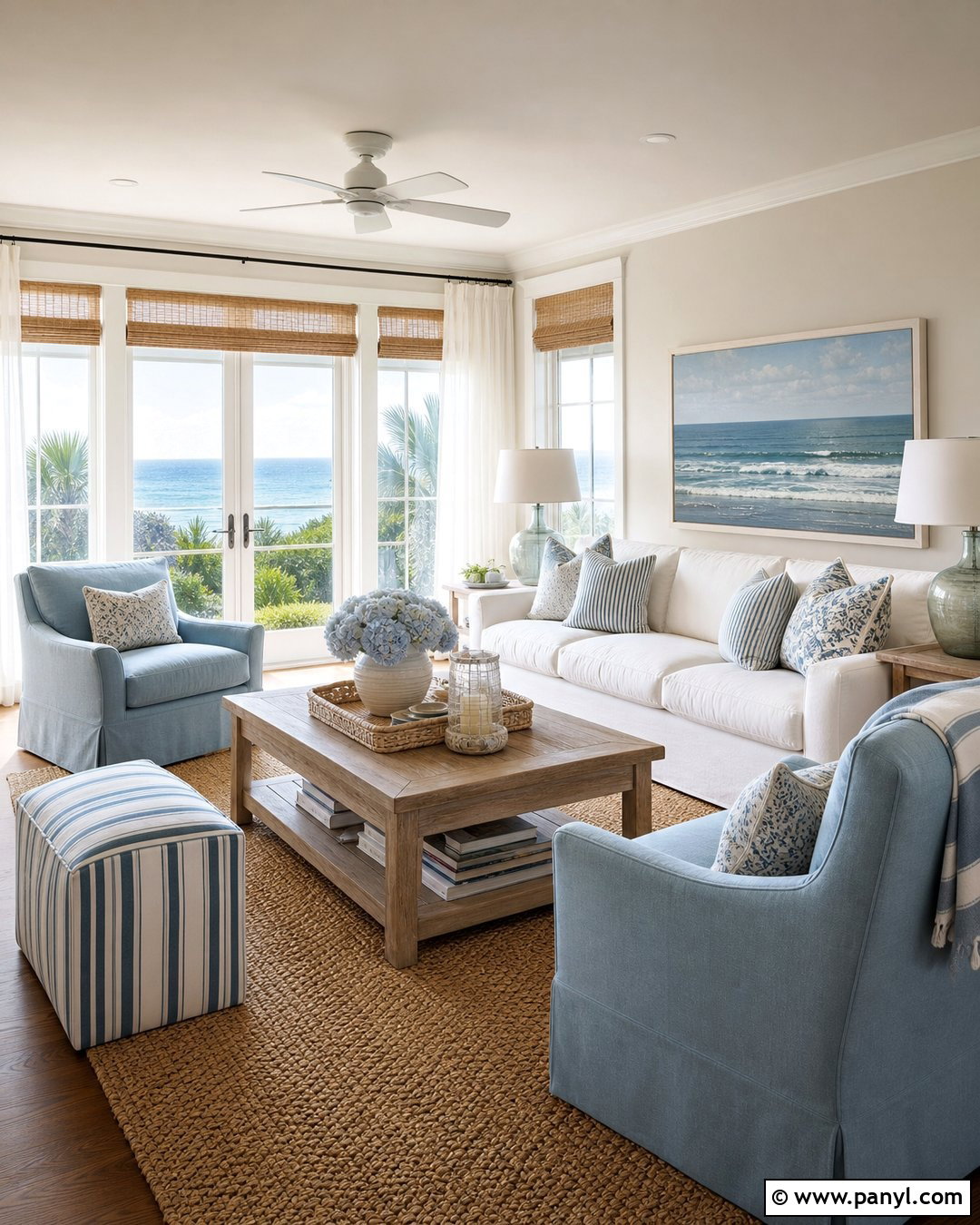 Off White Coastal Living Room - 30 off white walls with white trim ideas