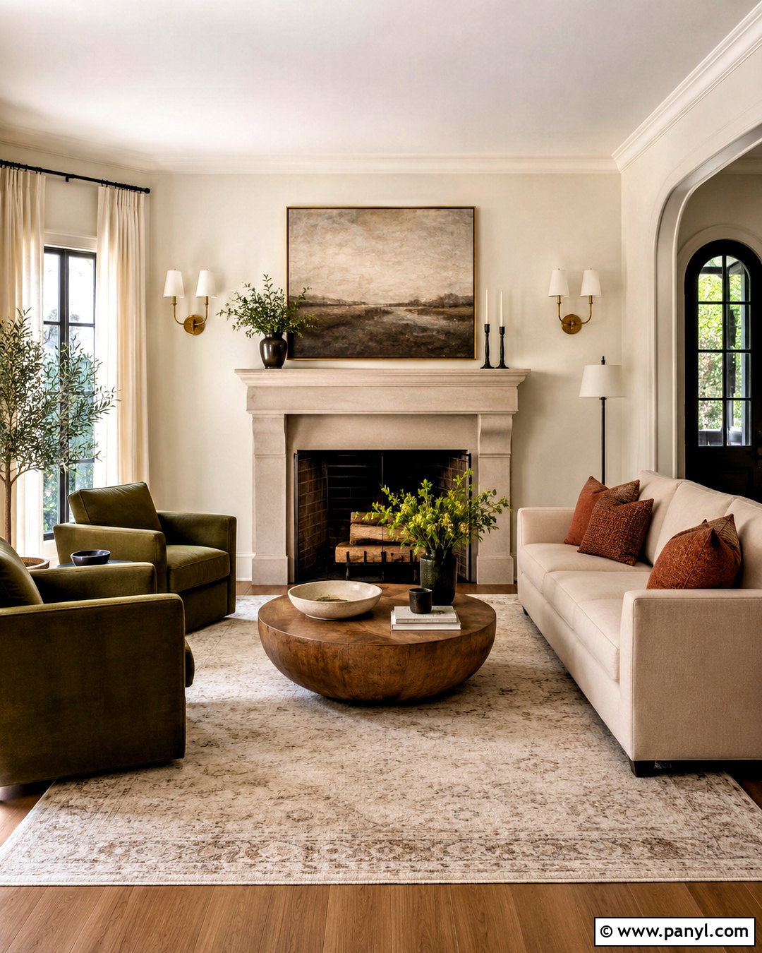 Off White Color Drenched Living Room - 20 off white living room walls