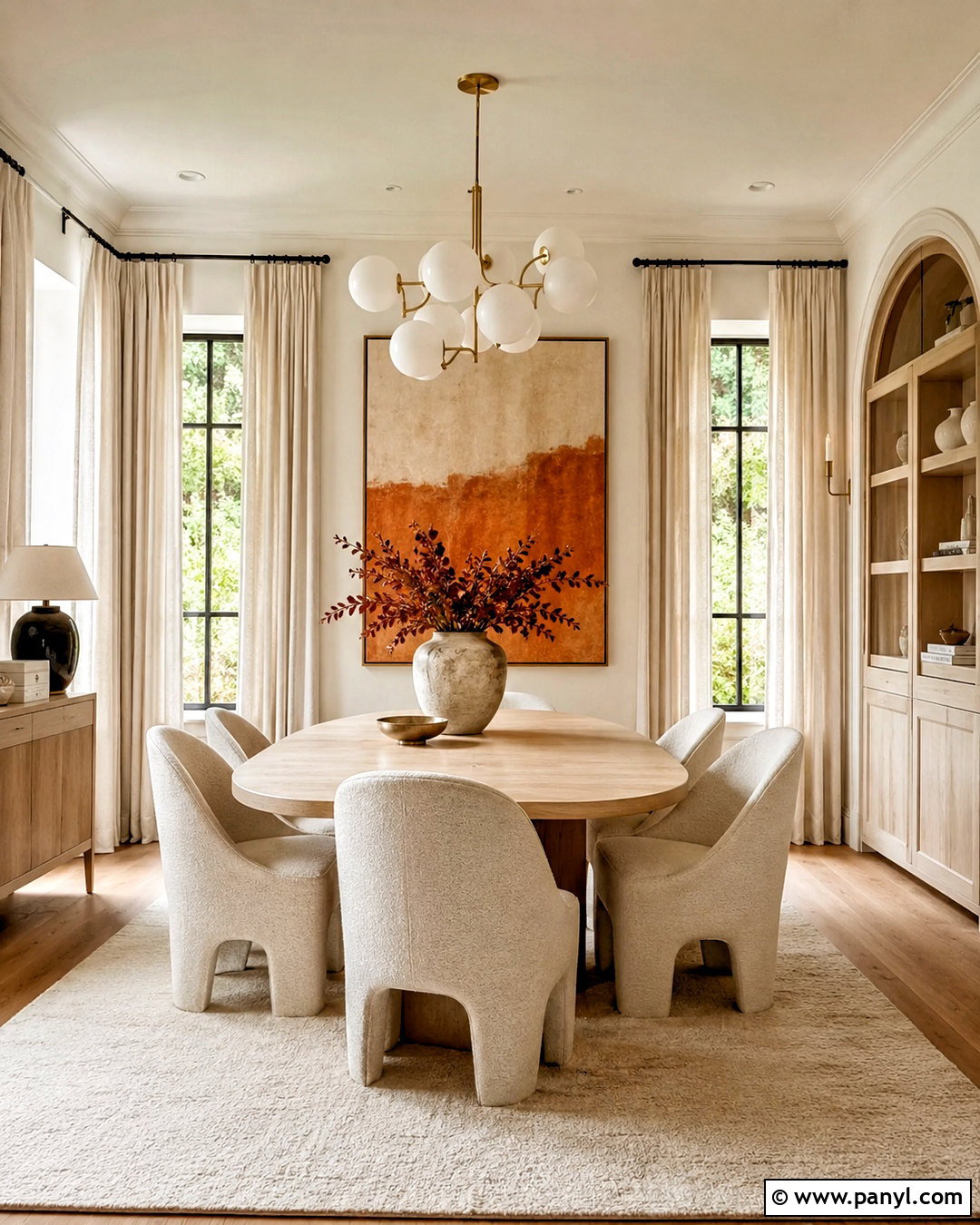 Off White Dining Room With Modern Curves - 20 off white interior ideas