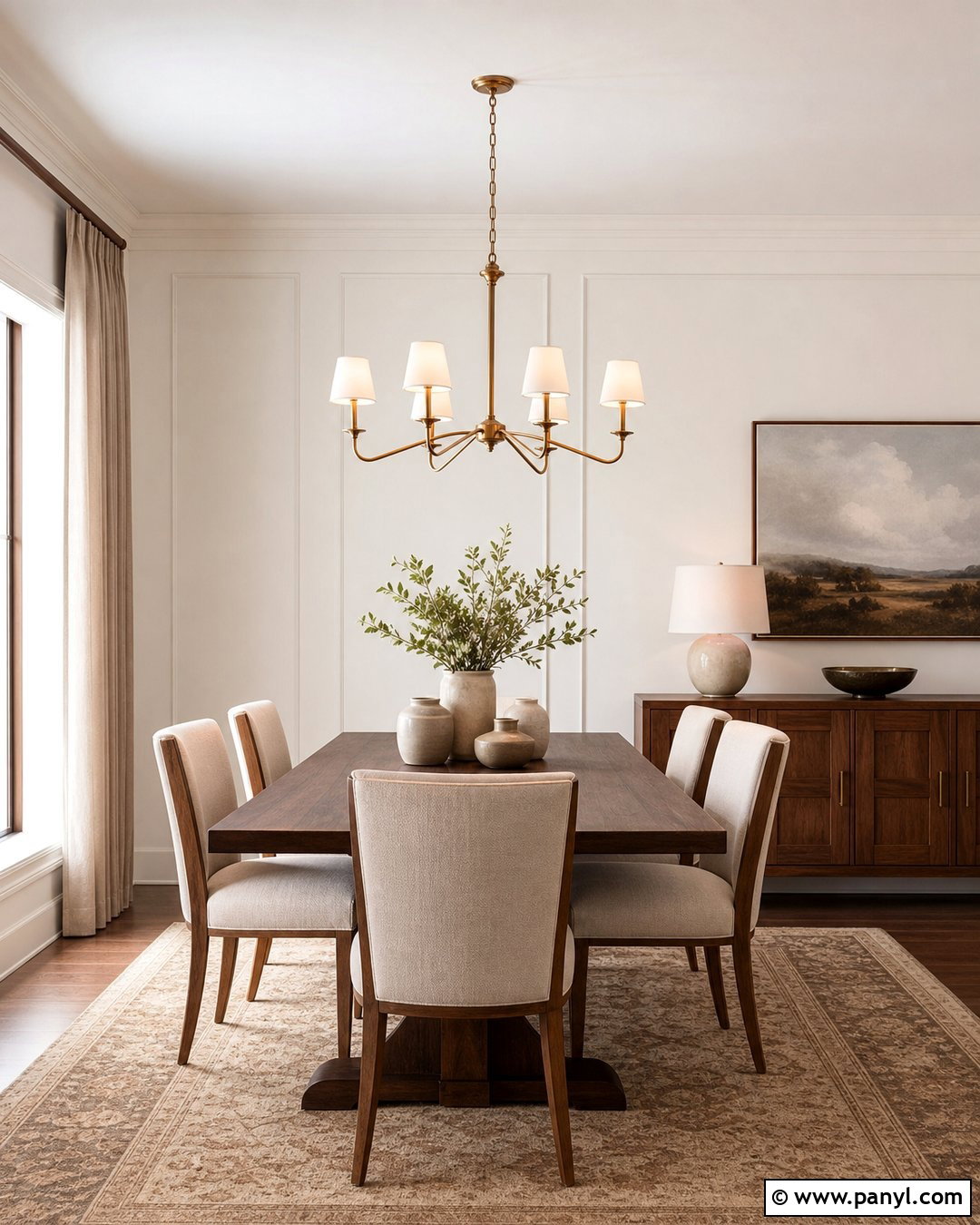 Off White Dining Room With Walnut Furniture - 35 off white wall color ideas