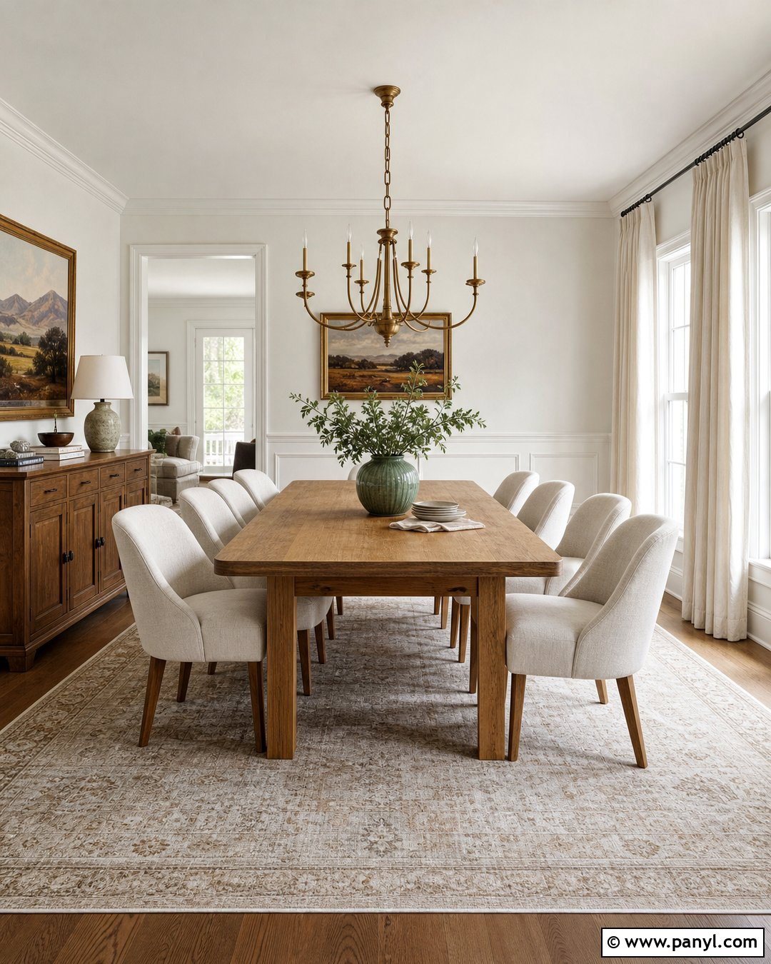 Off White Dining Room With Wood Table - 30 off white walls with white trim ideas