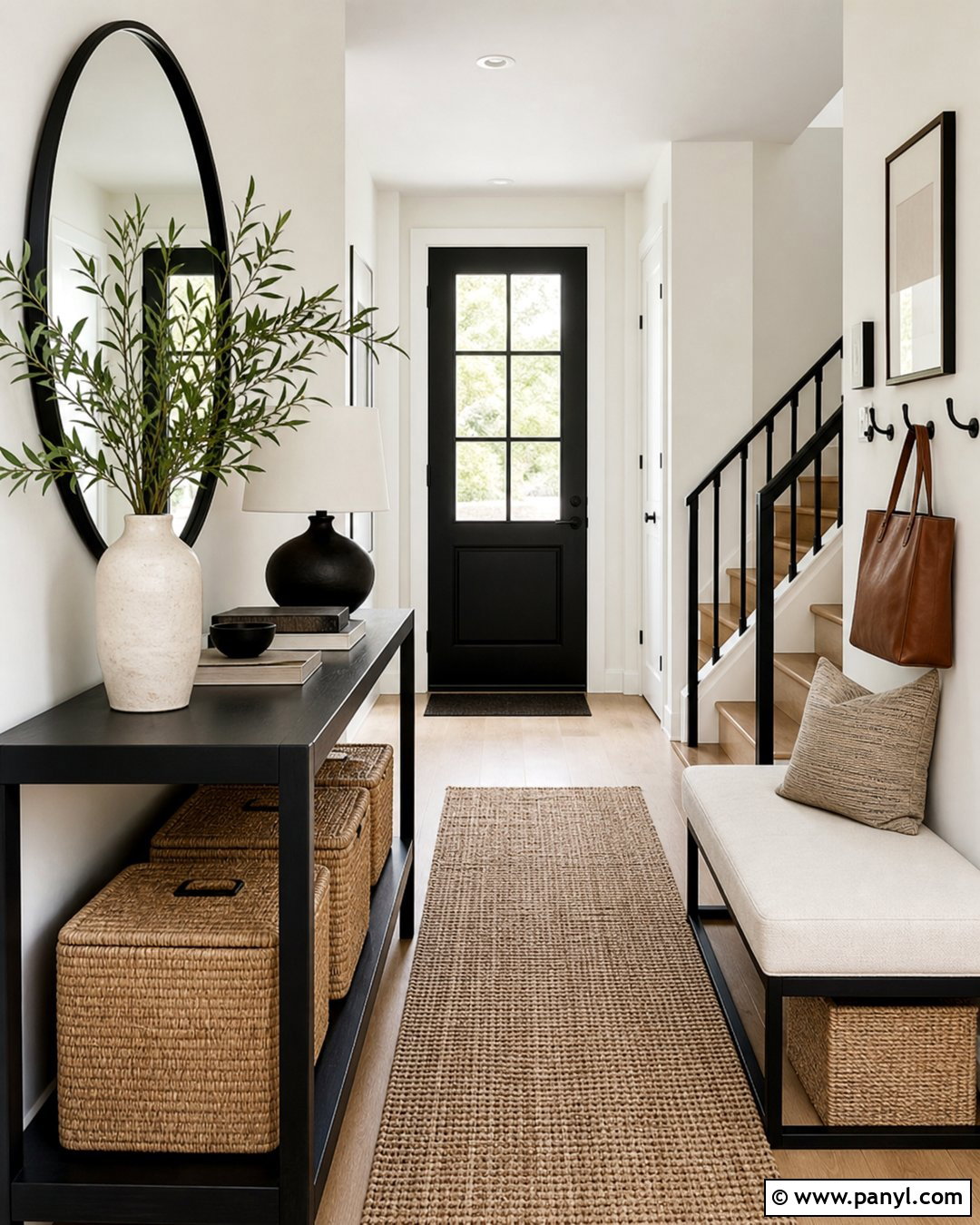 Off White Entryway With Black Accents - 45 off white walls