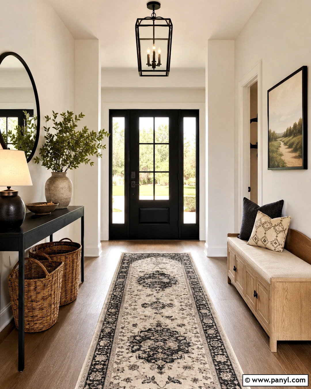 Off White Entryway With Black Details - 20 off white interior ideas