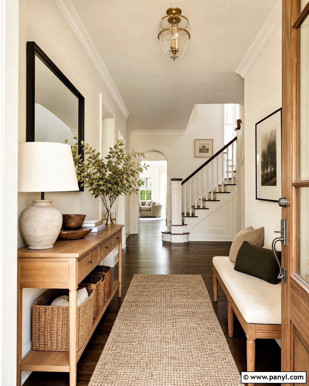 Off White Entryway With Wood Accents - 20 off white wall paint ideas