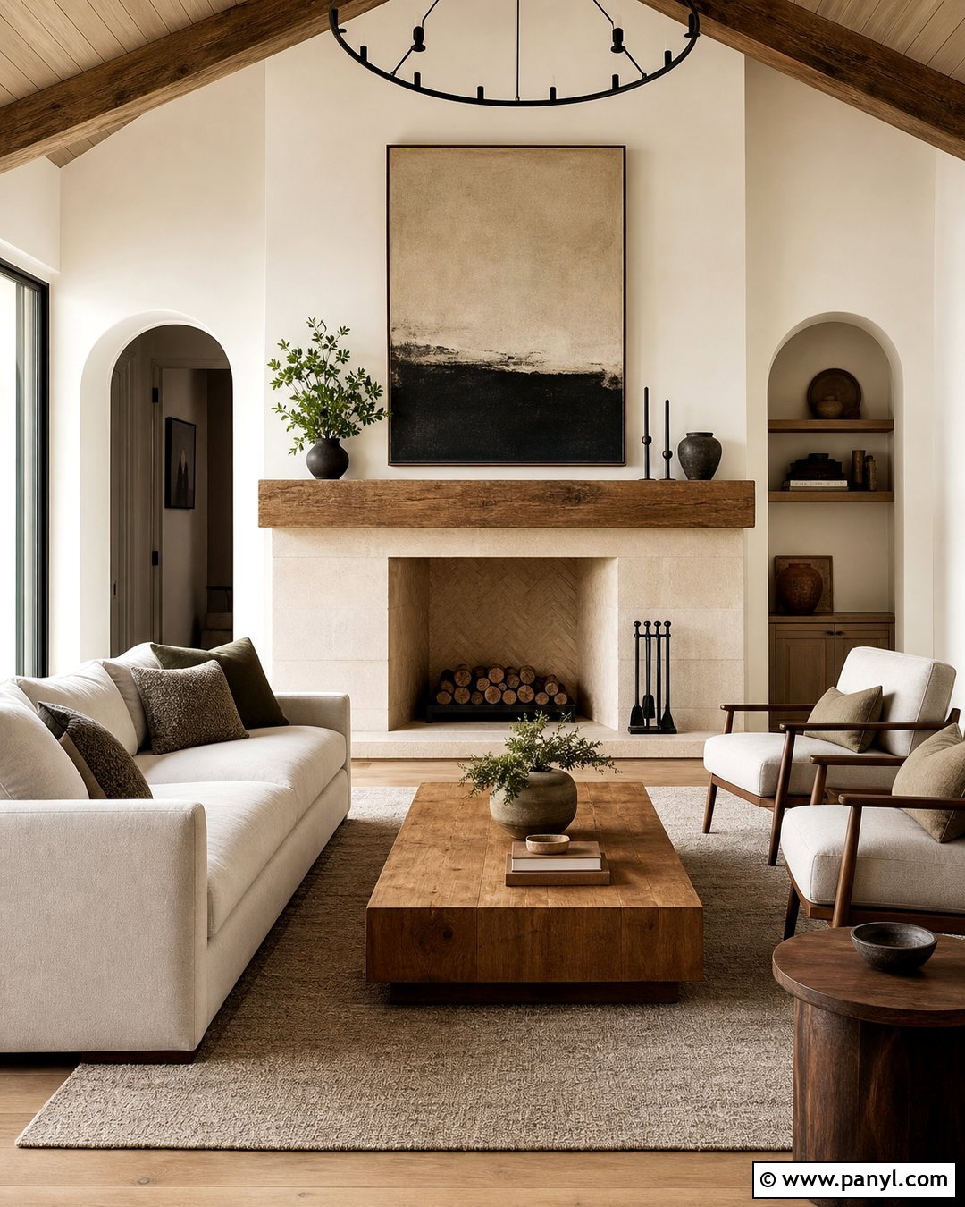 Off White Fireplace Living Room - 45 off white walls