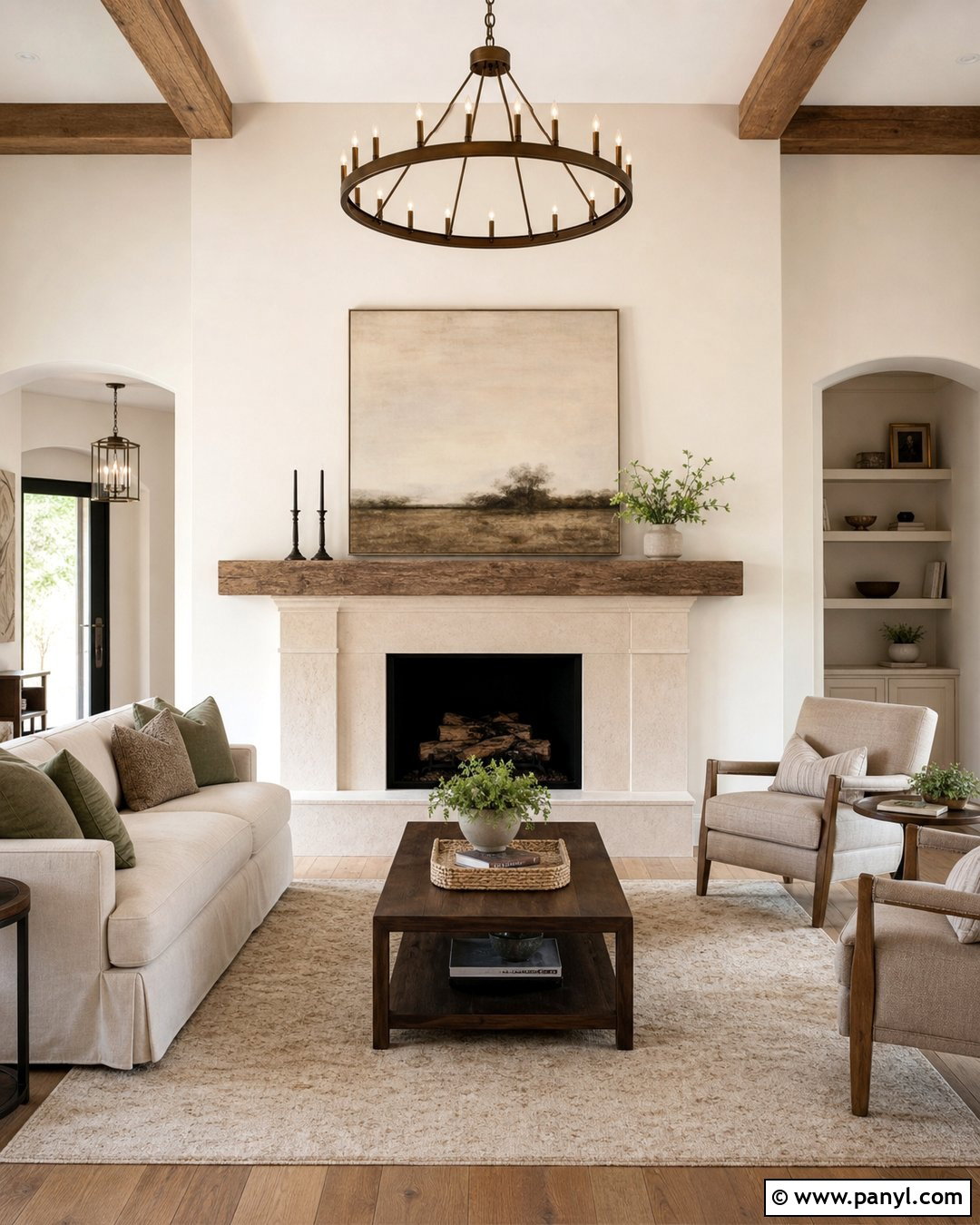 Off White Fireplace With Stone Accents - 35 off white wall color ideas