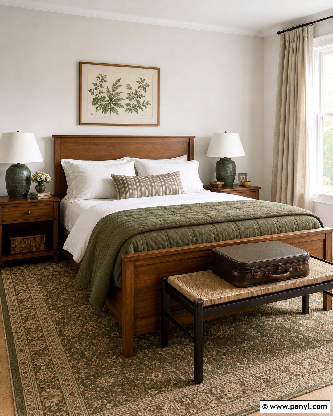 Off White Guest Bedroom With Olive Green - 45 off white walls