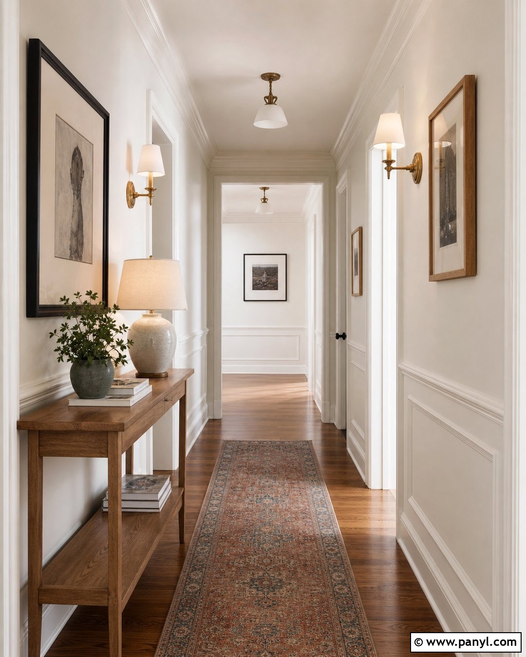 Off White Hallway With Picture Molding - 35 off white wall color ideas