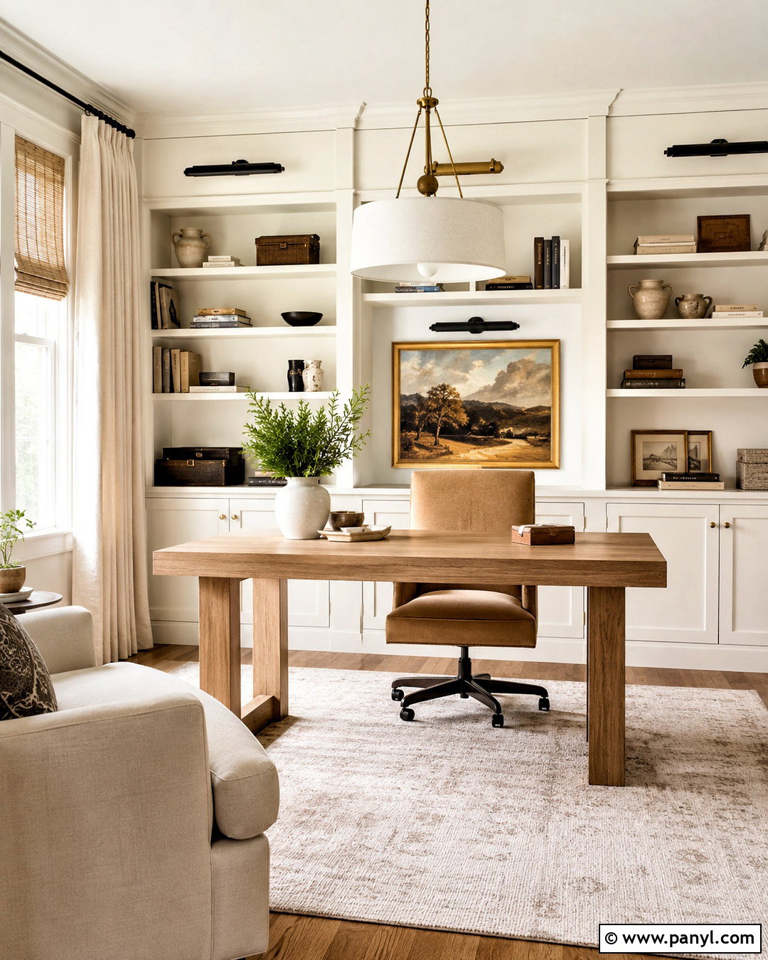 Off White Home Office With Built-Ins - 20 off white interior ideas