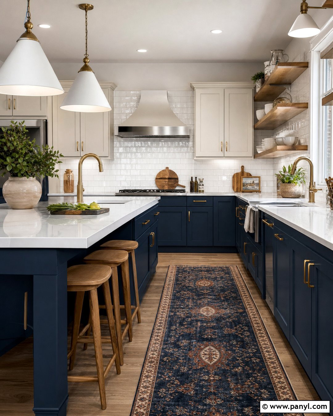 Off White Kitchen With Navy Cabinets - 45 off white walls