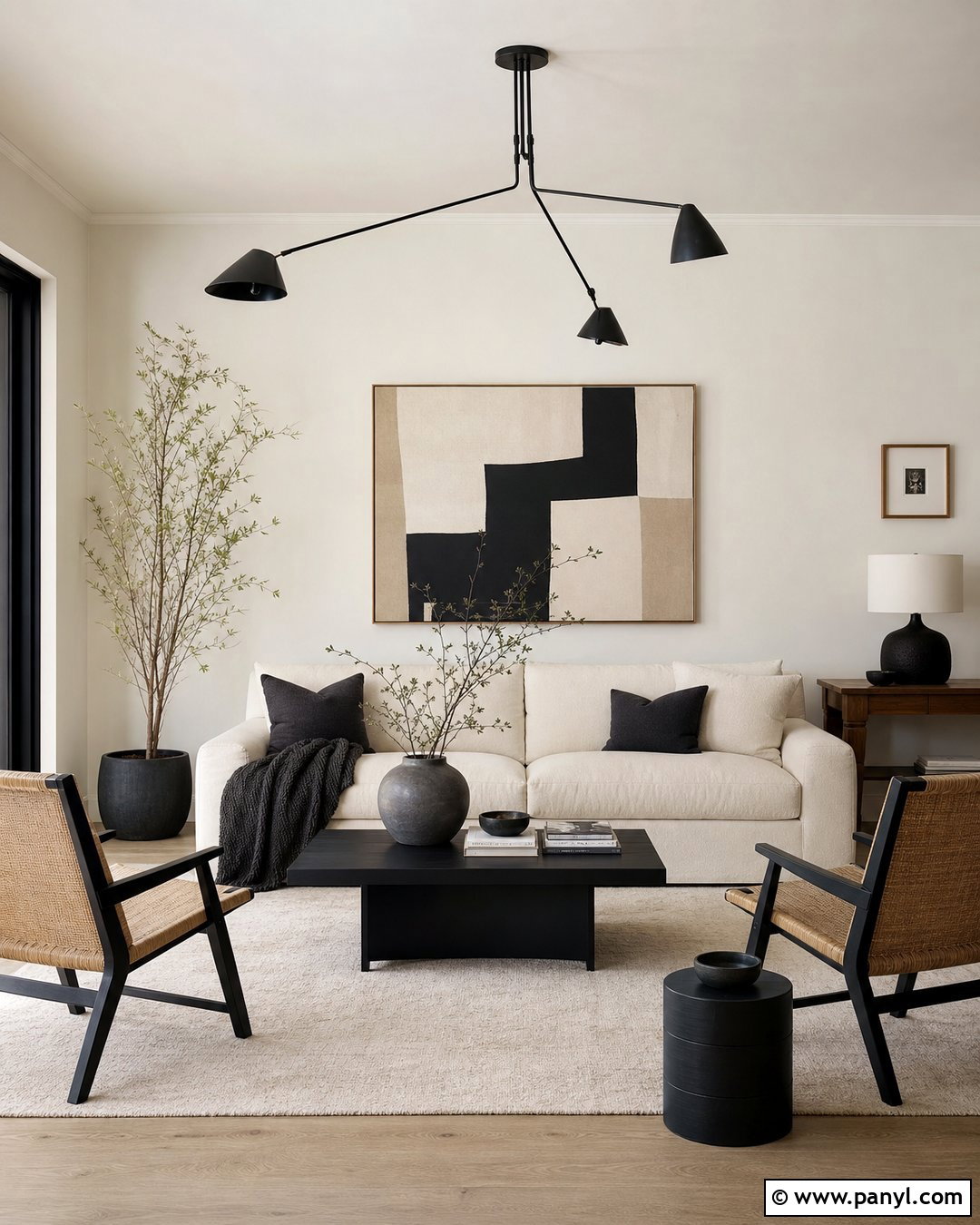Off White Living Room With Black Accents - 30 off white walls with white trim ideas