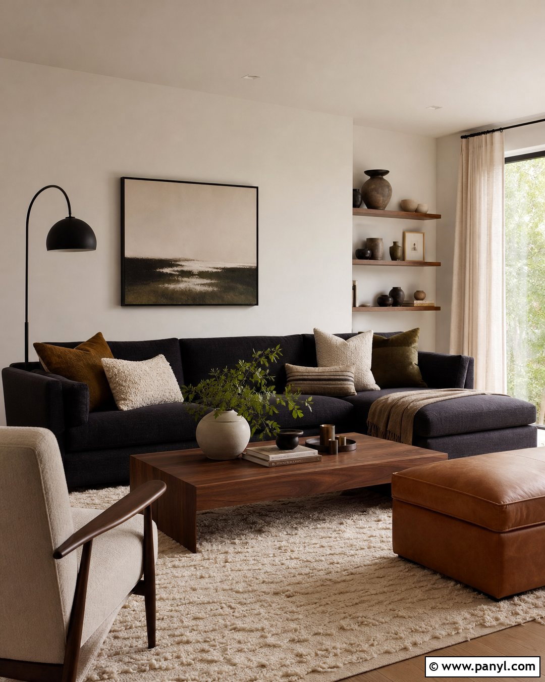 Off White Living Room With Charcoal Gray - 45 off white walls