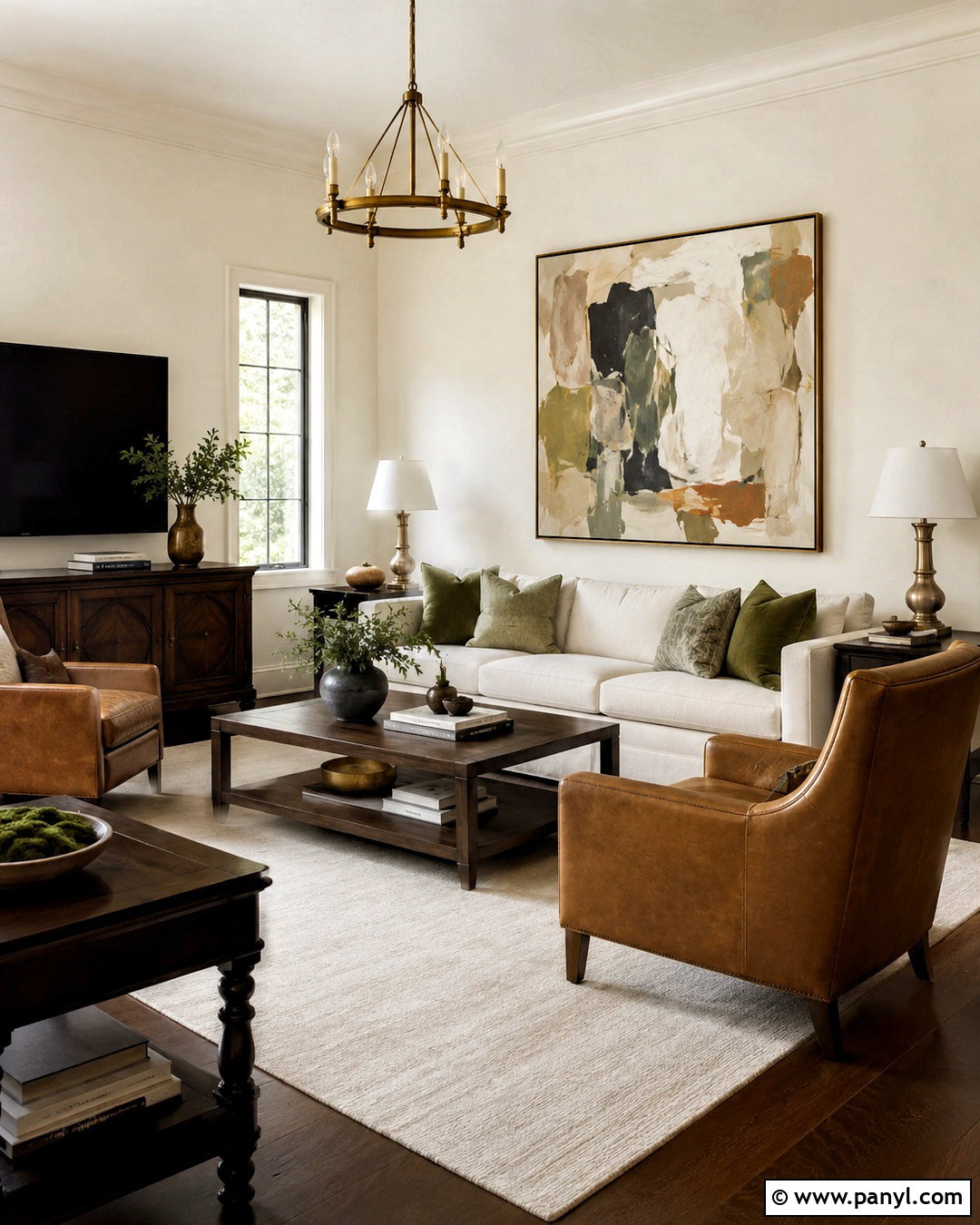 Off White Living Room With Dark Wood - 20 off white interior ideas