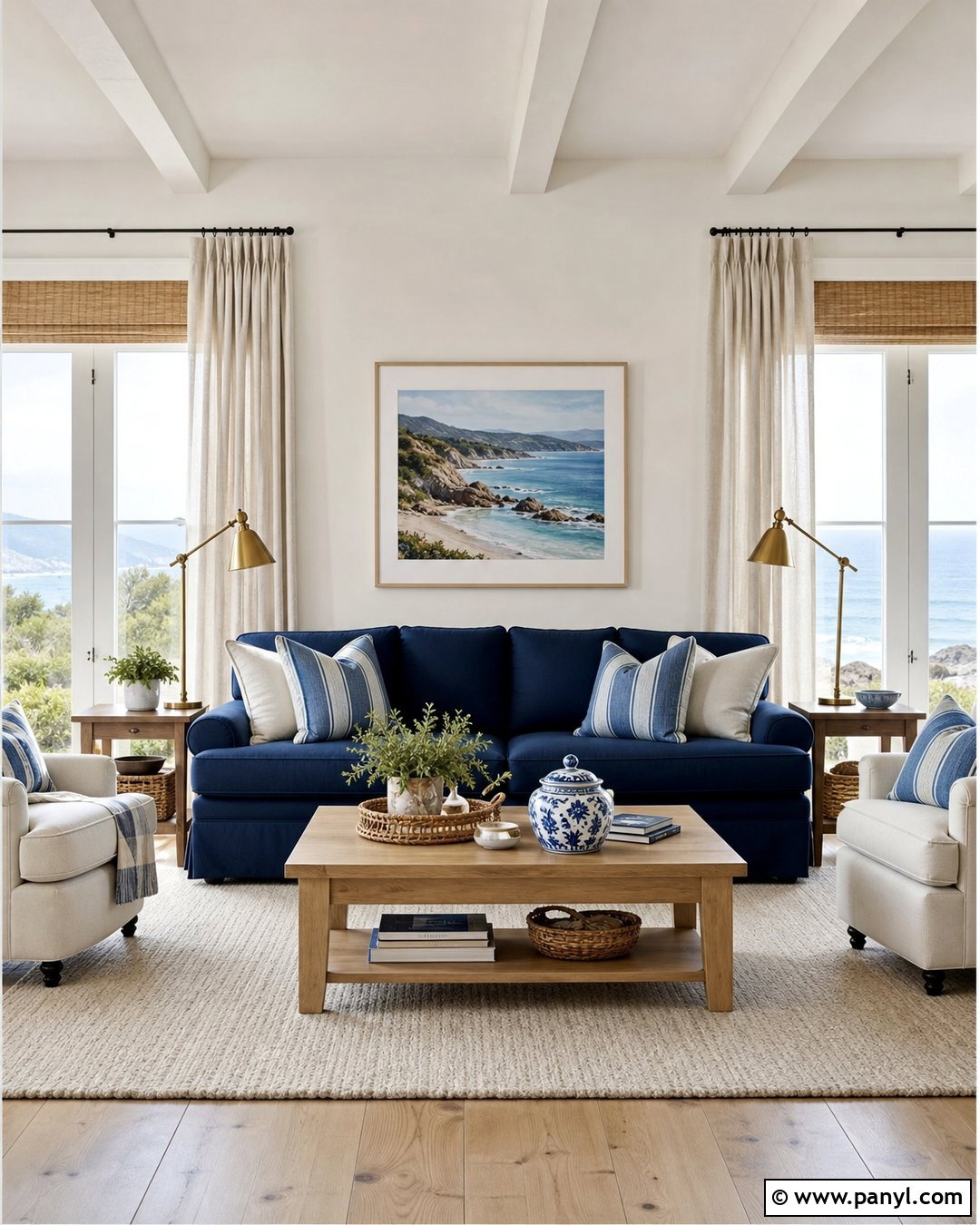 Off White Living Room With Navy Blue - 45 off white walls