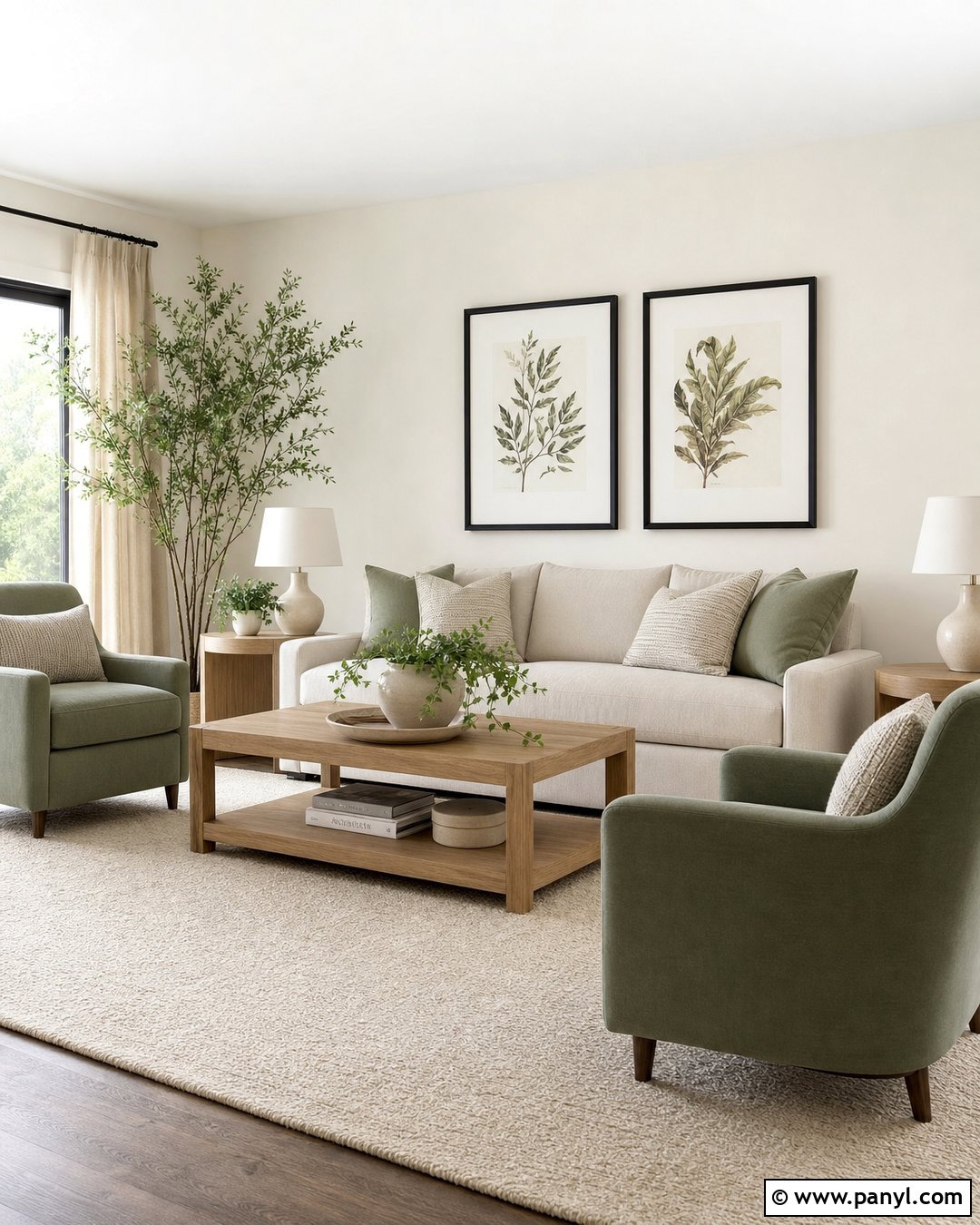 Off White Living Room With Sage Green - 45 off white walls