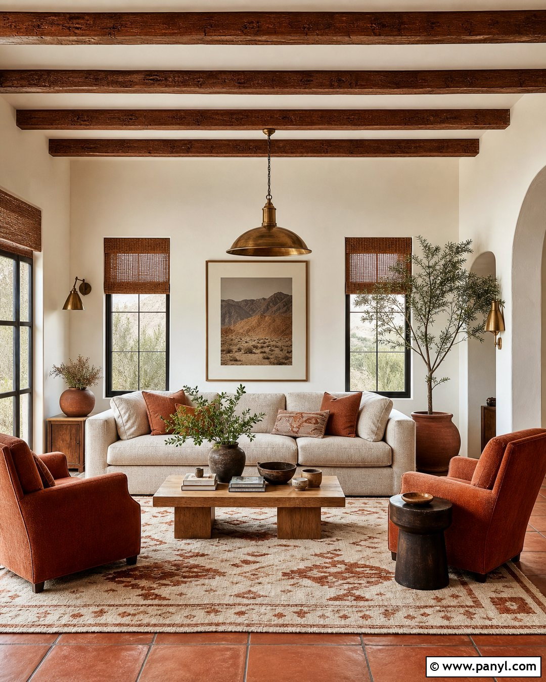 Off White Living Room With Terracotta - 45 off white walls