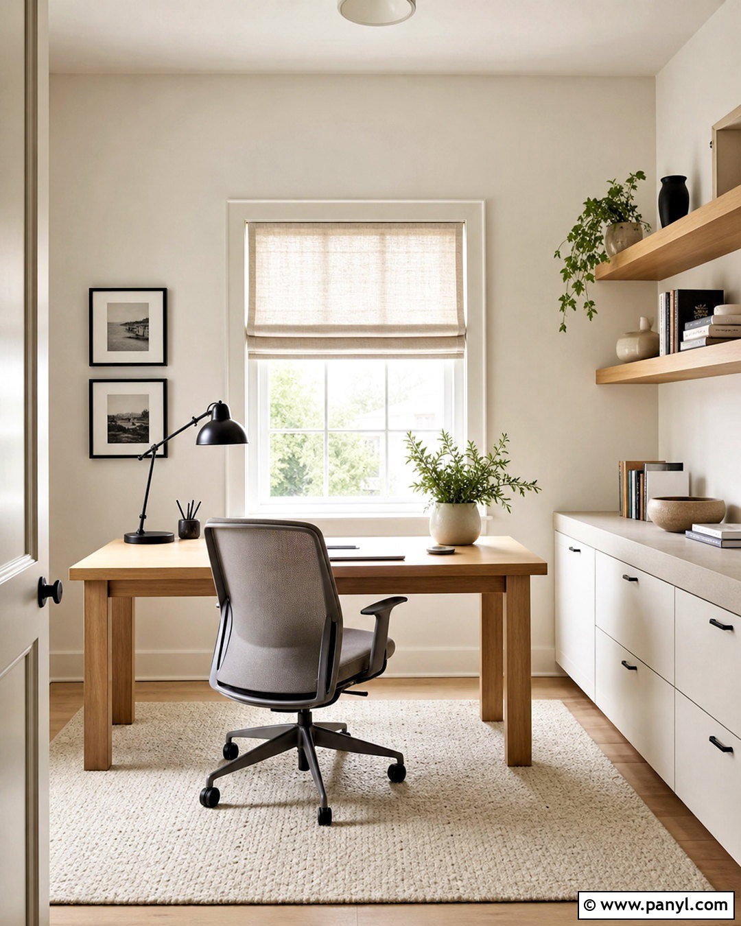 Off White Minimalist Home Office - 20 off white room color ideas