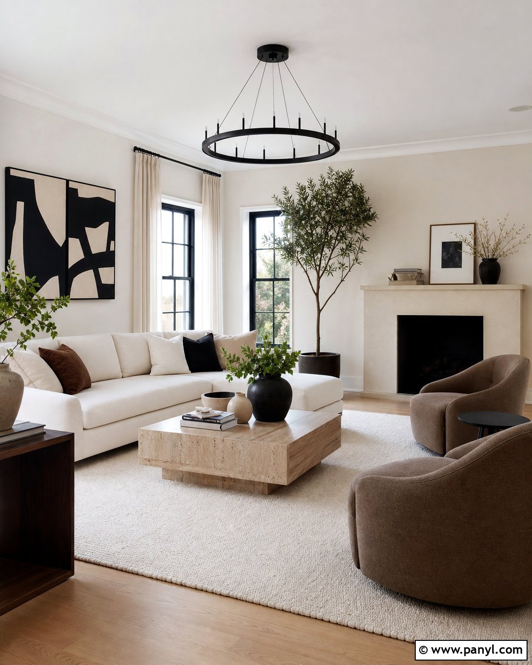 Off White Modern Living Room - 30 off white walls with white trim ideas