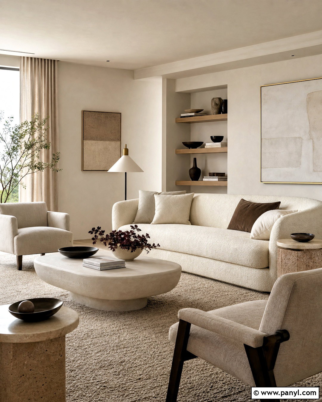 Off White Monochromatic Living Room - 20 off white room color ideas